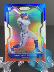 2021 Panini Prizm Red White & Blue Santiago Espinal #72 RC Toronto Blue Jays